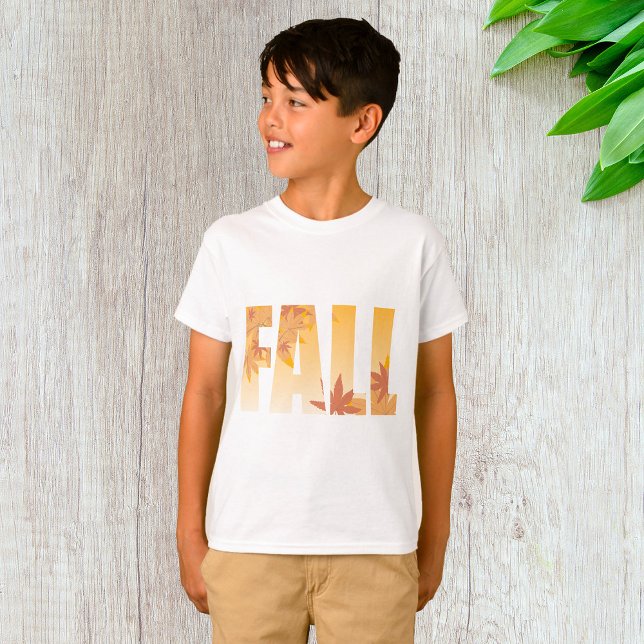 Autumn Fall Typography Design med Löv T Shirt (Skapare uppladdad)