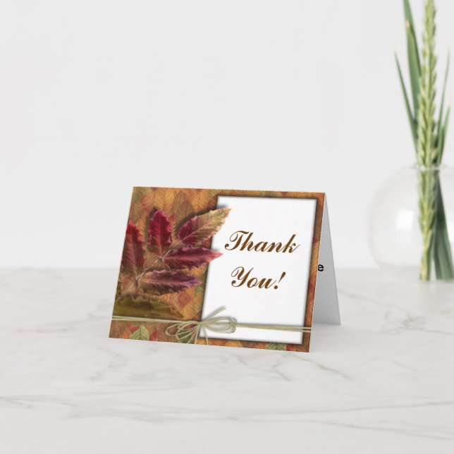 Autumn Fall wedding Thank You notecards Tack Kort (Framsida)