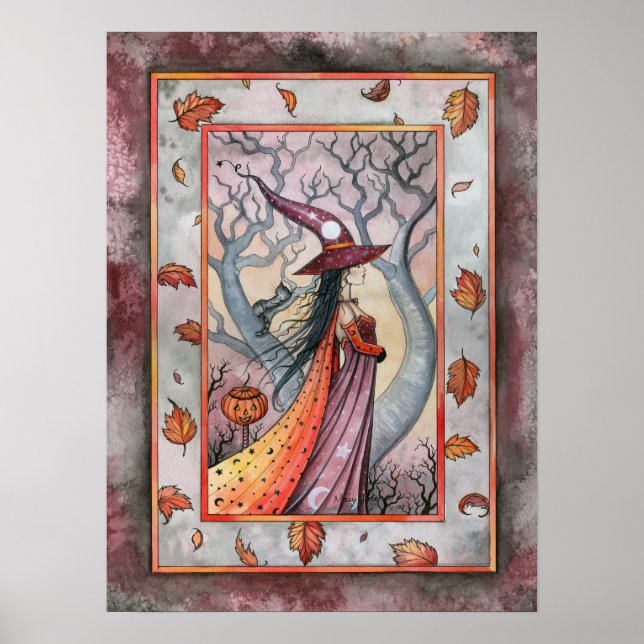 Autumn Fall Witch Wiccan Poster av Molly Harrison (Framsidan)