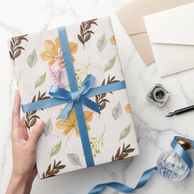 Autumn / Fall yellow flower Pattern Presentpapper (Gifting)