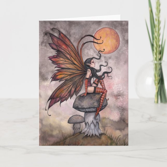 Autumn Fantasy Fairy Greeting Card Kort (Framsida)