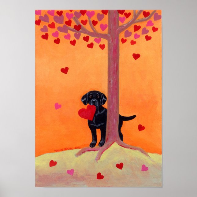 Autumn Färg Black Labrador Poster (Framsidan)