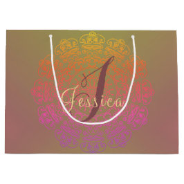 Autumn Färg Mandala Monogram Gift Bag