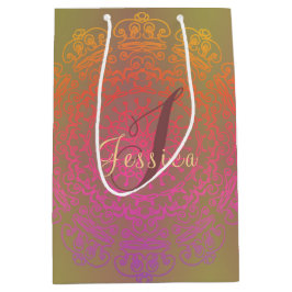 Autumn Färg Mandala Monogram Gift Bag