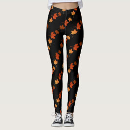 Autumn Färg Maple Lövs mönster monogrammad Leggings