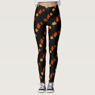 Autumn Färg Maple Lövs mönster monogrammad Leggings