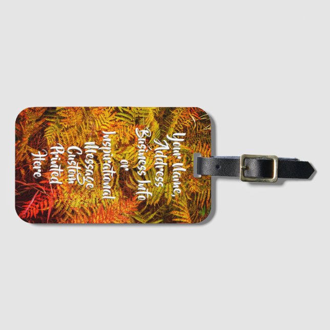"Autumn Ferns" Luggage Tag Bagagebricka (Framsida horisontal)