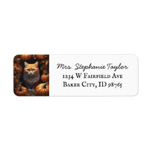 Autumn Festival Cat Return-adressetikett Returadress Etikett