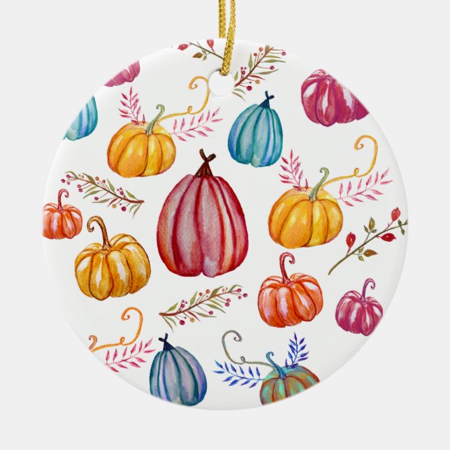 Autumn Firande Rustic Pumpkins Ornament (Framsidan)