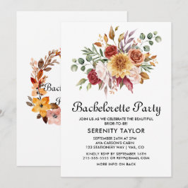 Autumn Floral Bachelorette Party Invitation Inbjudningar