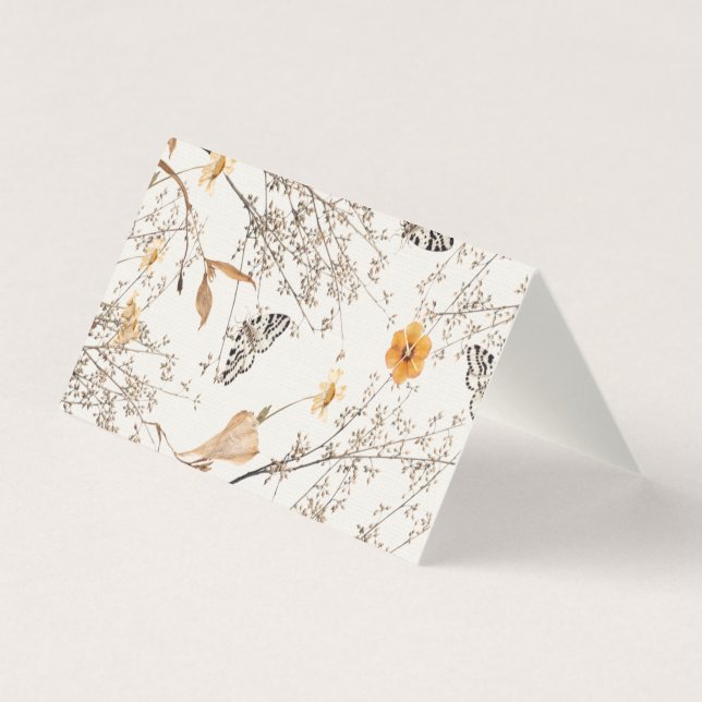 Autumn Floral Butterfly Folded Card Kort (Baksida)