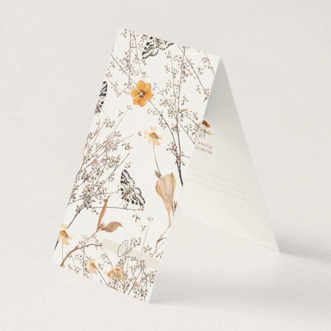 Autumn Floral Butterfly Folded Card Kort (Framsida)