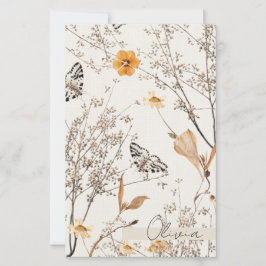 Autumn Floral Butterfly Paper Sheet