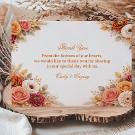 Autumn Floral Elegant Gratitude Tack Kort