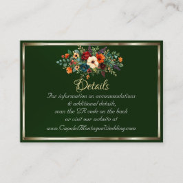 Autumn Floral, QR Code - Emerald Tilläggskort