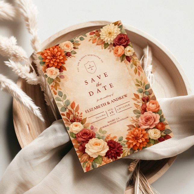 Autumn Floral Romance Wedding Spara Datumet (Skapare uppladdad)