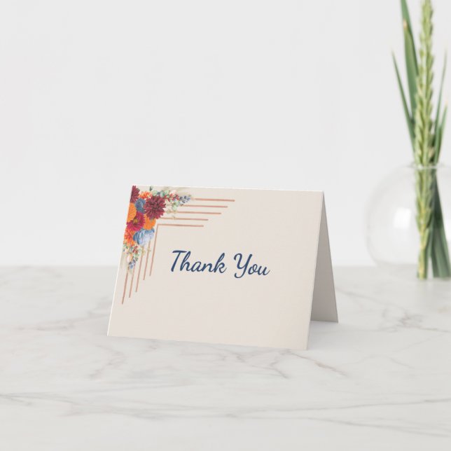 Autumn Floral Thank You Cards Tack Kort (Framsida)