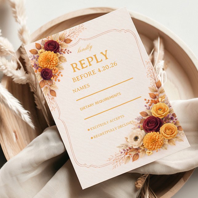 Autumn Floral Warm Response OSA Kort (Skapare uppladdad)