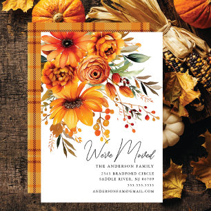 Autumn Flower Bouquet Flytta Announcement Inbjudningar