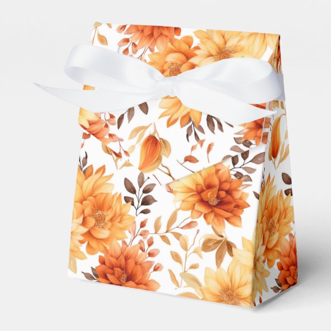 Autumn Flowers Favor Gift Box Presentaskar (Framsidan Sidan)