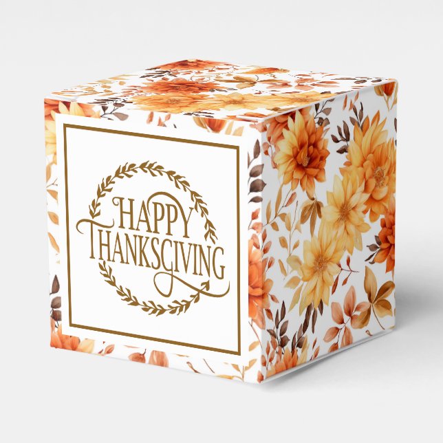 Autumn Flowers Favor Gift Box Presentaskar (Framsidan Sidan)