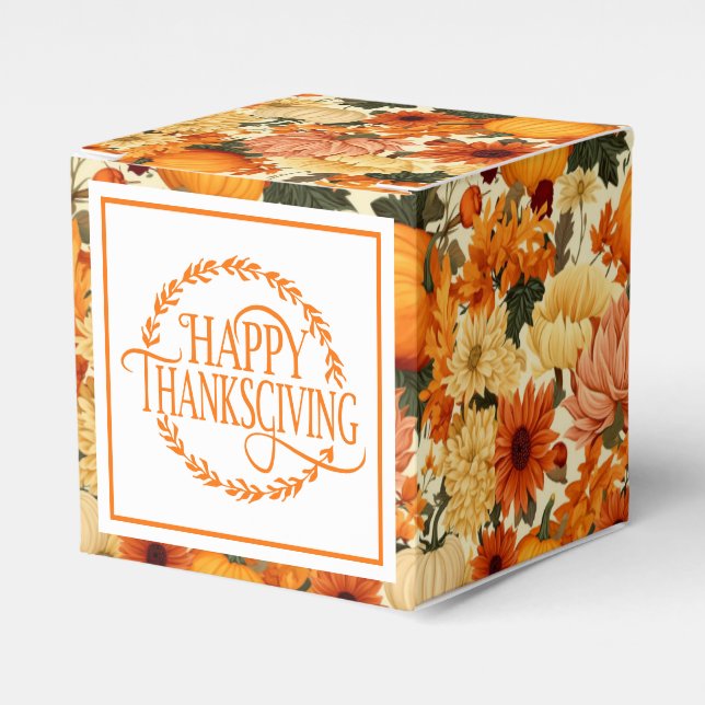 Autumn Flowers Favor Gift Box Presentaskar (Framsidan Sidan)