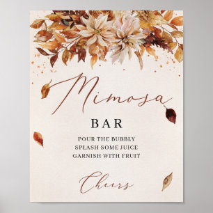Autumn FLowers Orange Marigold Mimosa Pub Sign Poster