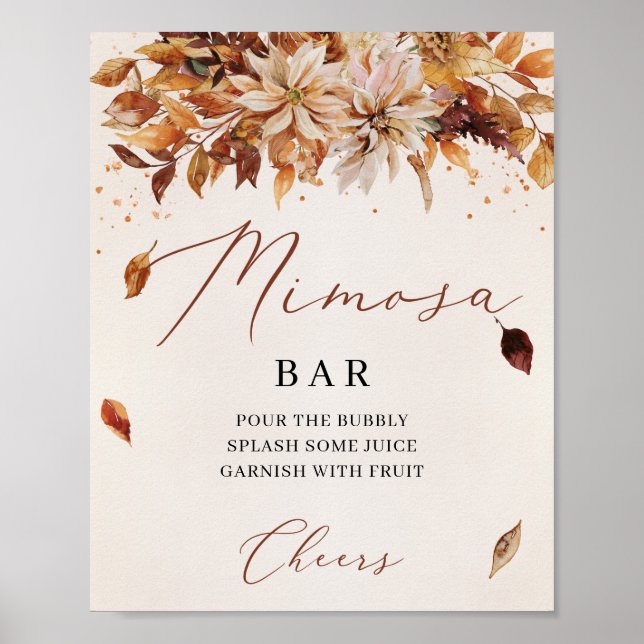 Autumn FLowers Orange Marigold Mimosa Pub Sign Poster (Framsidan)