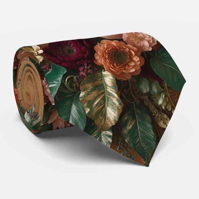 Autumn Flowers Ro Neck Tie Slips (Rullad)