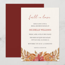 Autumn Flowers Rustic Inbjudningskort för möhippan