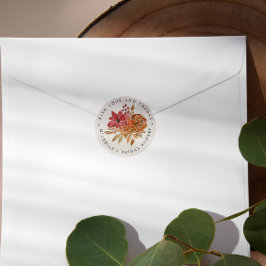 Autumn Flowers Rustic Möhippa TACK Cla Runt Klistermärke