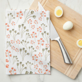 Autumn Flowers Tea Towel Kökshandduk