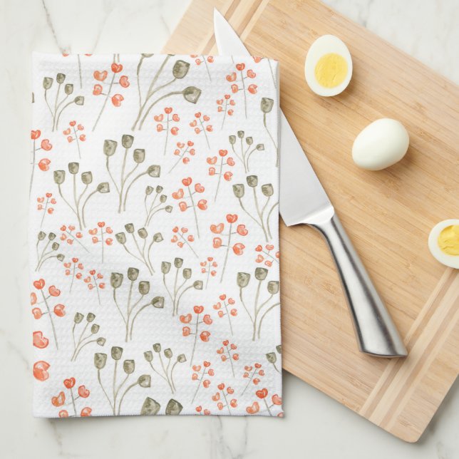 Autumn Flowers Tea Towel Kökshandduk (Vikt i Fjärdedel)