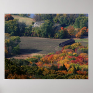 Autumn Foliage Fält Barn Nature Orton Art Poster