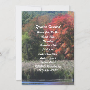 Autumn Foliage Pond Nature Party Inbjudningar