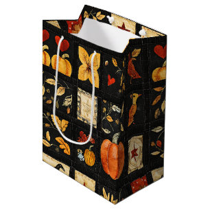 Autumn Folk Art Quilt Mönster Rustic Patchwork