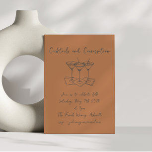 Autumn för handskrivna dockor Cocktails-konversati Inbjudningar