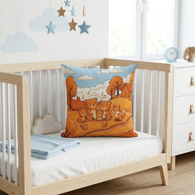 Autumn Forest Animals Kudde (Skapare uppladdad)