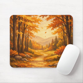 Autumn Forest Illustration Mouse Pad Musmatta