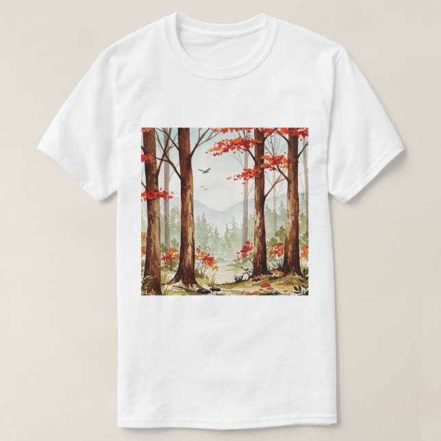 Autumn forest scene t shirt (Design framsida)