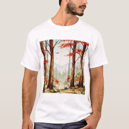 Autumn forest scene t shirt