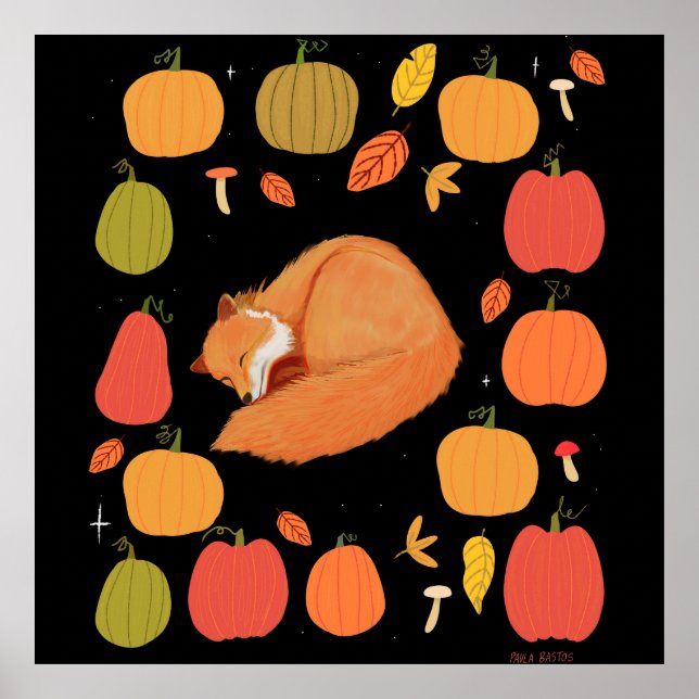 Autumn fox Acrylic Keychain Poster (Framsidan)