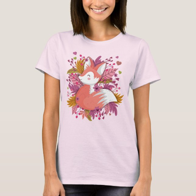 Autumn Fox & Berries T Shirt (Framsida)