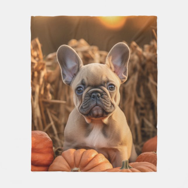 Autumn Frenchie Fleecefilt (Framsidan)