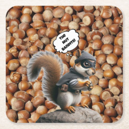 Autumn Funny Squirrel Bandit Papper Underlägg