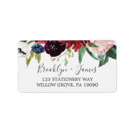 Autumn Garden | Burgundisk OSA Adressetiketter