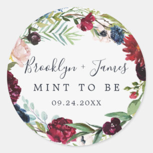 Autumn Garden   Burgundy Mint to be Favant Flocker Runt Klistermärke