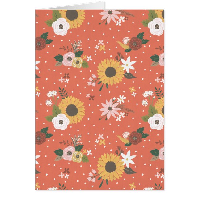 Autumn Garden Mönster Hälsningskort (Framsidan)