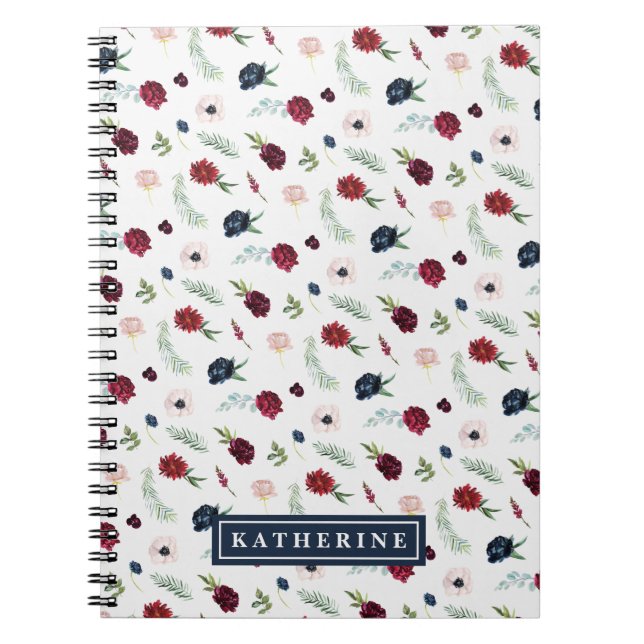 Autumn Garden Mönster Personlig Spiral bärbara dat Anteckningsbok (Framsidan)