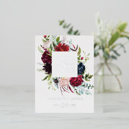 Autumn Garden | Silver Foil Bröllop spara datum
